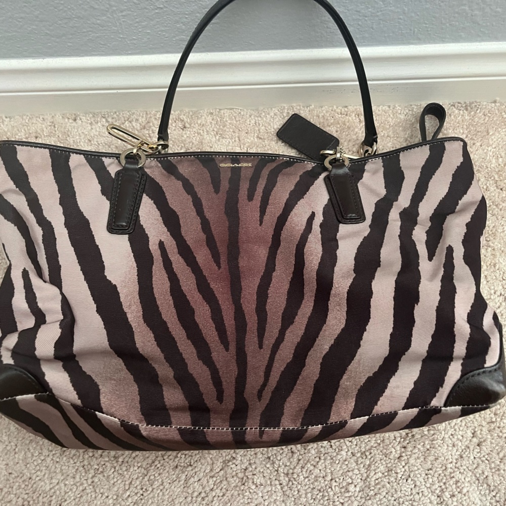 Animal Print Cloth Coach Purse from Outlet.
